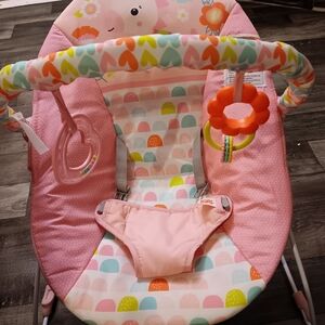 Fisher-Price Pink and Multicolor Baby Bouncer